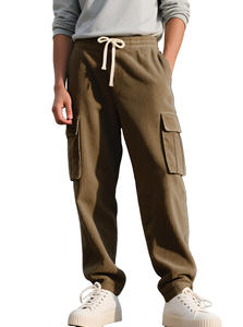 Pantalones Cargo HANO 2024 Casuales ODM para Mujer, de Lona Transpirable e Impermeable, 100% Algodón, Cintura Elástica Media, Corte Recto - Product Image 4