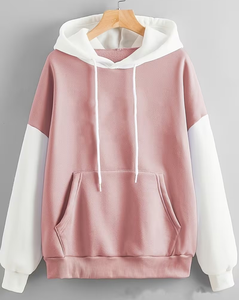 Men's Pink Color Blocking Hoodie Sweatpants Set Casual Winter Wear French Terry Knitted Fabric Breathable 380g Polyester/Cotton - Product Image 2