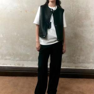 Chaleco Casual Holgado de Cuero Genuino para Mujer, sin Mangas, Cuello en V, Impermeable, Resistente al Viento y Ecológico - Product Image 5