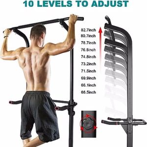 Torre Multifunzione in Acciaio per Allenamento, Regolabile in Altezza, con Stazione Dip e Barra per Trazioni, per Palestra Domestica e Allenamento della Forza - Product Image 4