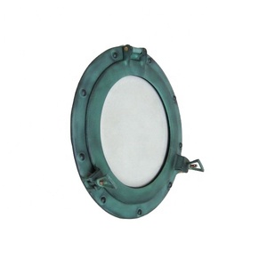 Antiguo náutico latón ojo de buey aluminio Metal clásico espejo acabado uso diario regalos marinos acabado latón suministros exportación - Product Image 1