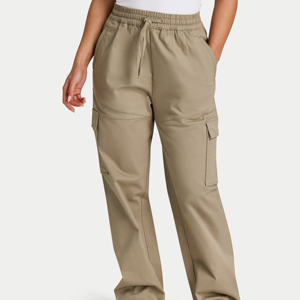 <b>Women</b>’s Cargo Utility <b>Trousers</b> Relaxed Straight Leg Multi Pocket Drawstring Waist Casual <b>Workwear</b> Inspired Everyday Fashion Pant - Product Image 1