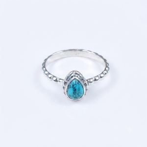 Wholesale 925 Sterling Silver Blue Turquoise <b>Ring</b> Natural Gemstone Handmade <b>Statement</b> <b>Ring</b> December Birthstone - Product Image 1