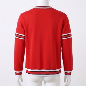 Sweat-shirt grec d'hiver à col rond pour homme, 100% coton molletonné, avec broderies chenille personnalisées rouge et blanc Delta DST, pour sororité - Product Image 2