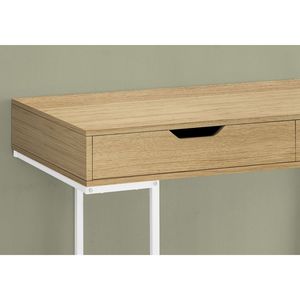 Scrivania Moderna Contemporanea da 48 Pollici per Ufficio e Casa con Cassetti in Metallo Bianco e Laminato Naturale - Product Image 3
