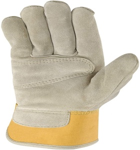 Cuero de piel de vaca dividido guantes de trabajo de los hombres de estilo personalizado guantes de seguridad de cuero - Product Image 3