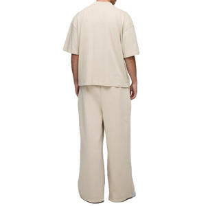 T-shirt en coton épais surdimensionné pour homme, logo imprimé en relief, streetwear, coupe décontractée, marque privée, production en gros OEM - Product Image 2