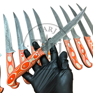 Hand Forged High Durability Damascus Steel <b>Fish</b> Fillet <b>Knife</b> Colored Micarta Handle Leather Sheath | Custom Fishing <b>Knife</b> 3-Year - Product Image 5