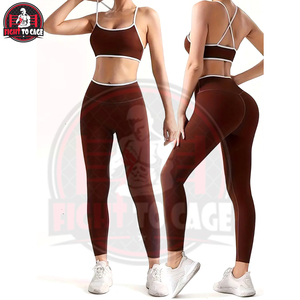 Conjunto de yoga de 2 piezas, pantalones deportivos para mujer que realzan los glúteos y sujetador deportivo, conjunto para correr, ropa deportiva informal transpirable de secado rápido - Product Image 4