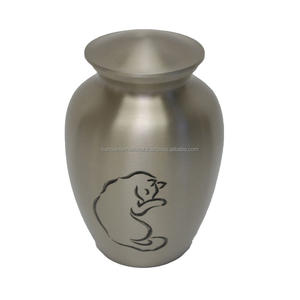 High Quality Brass Cremation Pet Urns With Black <b>Dog</b> Design And Pewter Finished Metal Funeral Urns For Human <b>Ashes</b> - Product Image 2