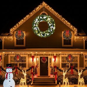 Ghirlanda Natalizia Pre-Illuminata da 48 Pollici con 150 Luci Bianche Fredde e Calde, Ghirlanda Artificiale con 450 Punte in PVC, Ornamento Fai-da-Te per Interni a Forma di Albero - Product Image 6