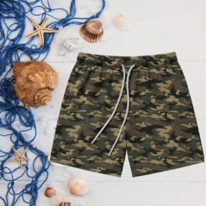 Dry Camo Print Beachwear - Summer Mesh Swim Trunks for <b>Men</b> and Tie-Side <b>Bikini</b> for Women - Product Image 3