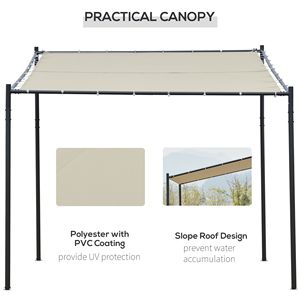 Gazebo da Esterno Impermeabile 10x9.5 Beige con Telaio in Acciaio e Pali in Alluminio, Portatile per Cortile o Parco - Product Image 4