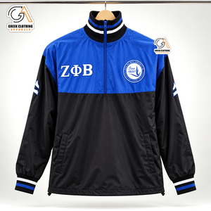 เสื้อแจ็คเก็ตวาร์ซิตี้แบบควิลท์สำหรับสตรี ชมรมเซต้า ฟิ เบต้า สีน้ำเงินขาว แขนยาว ซิปด้านหน้า เป็นมิตรกับสิ่งแวดล้อม น้ำหนักเบา - Product Image 4