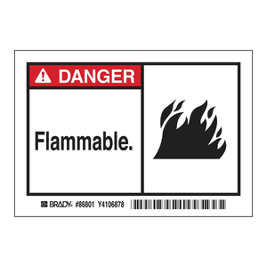 Etiquetas Autoadhesivas de Peligro Inflamable, Resistentes al Calor, 3.5 x 5 Pulgadas, PP Mate Duradero para Laboratorios y Almacenamiento - Product Image 1