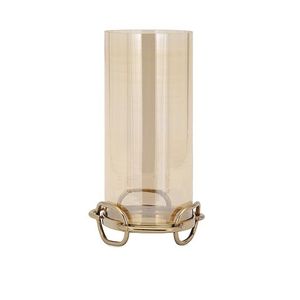 Grand Porte-Bougie Cylindrique en Verre Transparent avec Support Or Rose – Lanterne Décorative Élégante pour la Maison et les Événements - Product Image 2