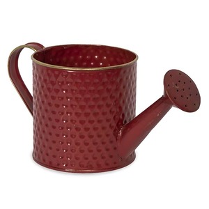 Arrosoir en métal rouge texturé martelé pour le jardinage – Équipement de jardinage exceptionnel au prix le plus bas - Product Image 2