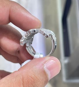 Hip Hop Jewelry Luxury Fully <b>Iced</b> Out Baguette Diamond Cross <b>Ring</b> Channel Setting Band <b>Ring</b> For Men's - Product Image 2