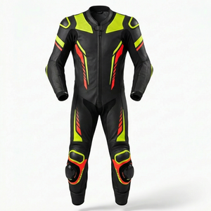 Traje de Motocicleta Personalizado de Última Moda, Chaquetas de Motocicleta de Cuero Genuino y Traje de Motociclista para Carreras, Traje de Motocicleta para Carreras Callejeras - Product Image 1