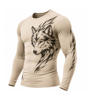 T-shirt de compression pour homme, vêtements de sport personnalisés, séchage rapide, extensible, haut de gamme pour l'entraînement, respirant, vêtements de performance athlétique, OEM US - Product Image 5