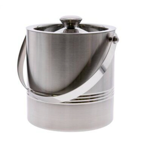 Seau à glace isotherme double paroi doré brossé de 3 litres avec pinces, articles de bar et refroidisseur à vin métalliques haut de gamme fabriqués aux États-Unis, en promotion - Product Image 4