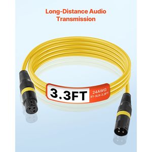 Cavo XLR schermato bilanciato placcato oro da 1 m (3,3 piedi), confezione da 10, da maschio a femmina, a 3 pin, per microfono e altoparlante - Product Image 5