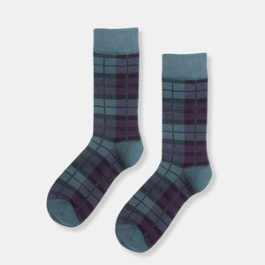 Modern Highland Blue Turquoise Tartan <b>Socks</b> Design Scottish Highland Kilt Comfortable <b>Socks</b> Bulk Supply Unisex - Product Image 1