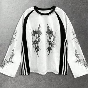 Camiseta de Manga Larga con Estampado Gráfico para Hombre, Estilo Gótico, Cuello Redondo, Informal, Urbana, de Algodón, Unisex, Holgada - Product Image 1