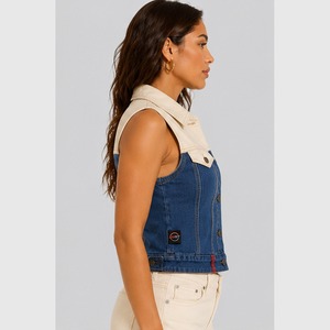 Chaleco Vaquero Estilo Vintage sin Mangas para Mujer, con Botones al Frente, para Moda Casual, Viajes y Festivales - Product Image 3