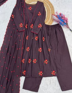 ชุดคุร์ตะและกางเกงทรงเอพิมพ์ลายสำหรับผู้หญิงสุดอินเทรนด์ พร้อมผ้าคลุมไหล่ - Product Image 5