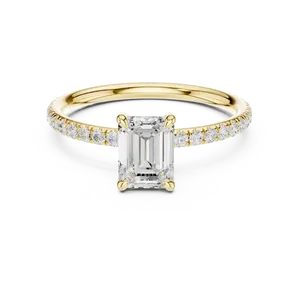 Anillo de Compromiso con Diamante Cultivado en Laboratorio de 1 Quilate, Oro Sólido de 18K, Banda Eternity con Pavé de 0.47 CTW, Anillo de Lujo - Product Image 1