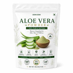 Polvo de Aloe Vera Premium 100% Puro y Natural, Extracto de Hoja de Aloe Barbadensis Secado por Aspersión para el Cuidado del Cabello y la Piel, de la India - Product Image 1