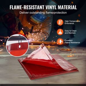 Telaio per Schermo di Saldatura in Vinile Ignifugo 6 X 6 con 4 Ruote Girevoli, Tenda Protettiva per Caschi da Saldatura - Product Image 4