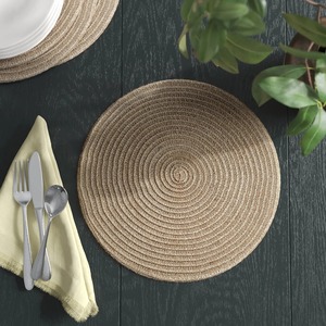 Natural Rattan Woven Placemats Set Handmade <b>Round</b> Bamboo Woven Placemat 400 Mm Non Slip Bohemian Table <b>Mat</b> For Dining Kitchen - Product Image 4