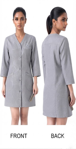 Vestes à manches longues pour femmes, vestes de barbier à col en V, vestes de barbier personnalisées avec logo, vestes de coiffeur - Product Image 3