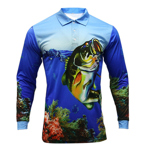 Camisetas de Pesca para Hombre con Protección Solar UPF 50+, de Spandex/Poliéster, con Estampado Digital Personalizado, Nuevo Estilo, Gran Venta, Última Moda - Product Image 4