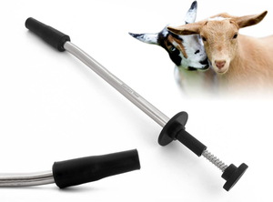 Pistola aplicadora de bolus curva con copa de goma suave negra de 12 x 34 mm para ovejas y cabras, de acero inoxidable, 14 pulgadas de largo, para ganado y veterinaria - Product Image 4