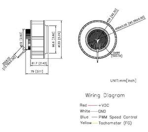 Ventilateur centrifuge miniature à pales courbées en arrière 24V DC (DCF13391V24SLB-B) - Product Image 5