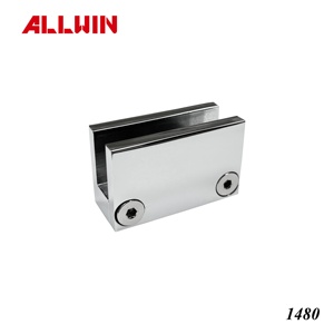 Solid Brass Square Shower Clamp Bracket Glass Clip Without Screw Inch and Metric Measurement System - Product Image 4