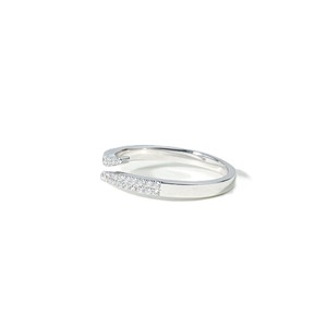 Bague ouverte ajustable empilable en or massif 10K 14K 18K certifiée IGI avec diamant de laboratoire rond et motif serpent pavé de griffes - Product Image 4