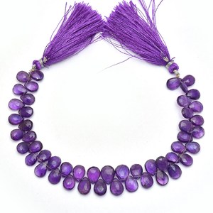 Cuentas facetadas de amatista natural africana de calidad AAA+ de 7x9 mm, cuentas sueltas de amatista semipreciosa para la fabricación de joyas. - Product Image 3