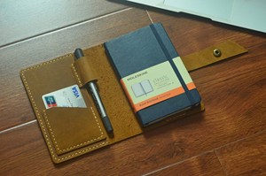 Étui pour carnet en cuir fait main rustique, rechargeable, porte-journal d'écriture, aspect vintage NBC-0111 - Product Image 3