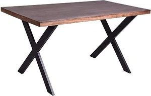Modern <b>Coffee</b> <b>Table</b> Solid Wood Top Steel Frame Black Base 4 Seater Living Room Furniture - Product Image 5