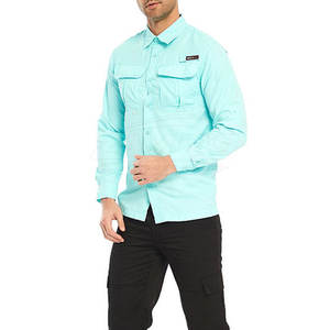 Chemises pour hommes, chemises de travail, chemises formelles de bureau, chemises décontractées à double poche, chemises en coton, col rabattu, coupe ample, couleur unie, manches longues - Product Image 3