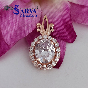Collier pendentif ovale en moissanite avec halo, en argent sterling 925, aspect diamant, bijoux de mariée classiques, cadeau pour femme - Product Image 4