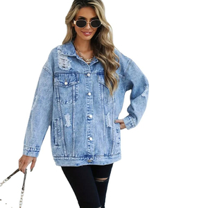 Vente directe d'usine, veste en jean pour femme avec logo personnalisé, veste en jean pour homme de qualité supérieure confortable à manches longues - Product Image 1