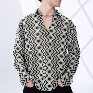 Camisa de Franela de Manga Larga para Hombre, Talla Grande, de Algodón y Fibra de Bambú, Cuello Alto, Antiarrugas, Secado Rápido, Venta al Por Mayor - Product Image 2