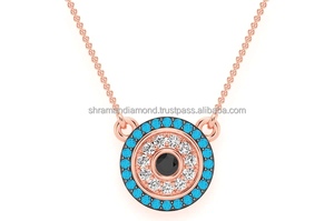 จี้ห้อยคอเด็กทรงเหรียญคริสเตียนประดับโมอิสซาไนต์ชุบโรเดียมทองคำแท้ 10K ดีไซน์ทันสมัย ป้องกันการเสียหาย สามารถใส่ซ้อนกันได้ - Product Image 4