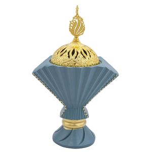Brûleur à Bakhoor Arabe de Luxe, Mabkhara, Brûleur d'Encens Oud avec Couvercle Métallique, Porte-Encens Décoratif, Décoration d'Intérieur Moyen-Orientale - Product Image 1