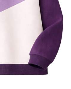 Sweat-shirt à col zippé pour femme, couleur unie violet lavande blanc, en polaire, pull décontracté, chaud pour l'hiver, streetwear, haut oversize - Product Image 6
